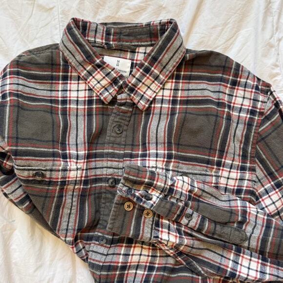 mutual weave Gray plaid flannel button up shirt sz XL casual country outdoors - Picture 6 of 8